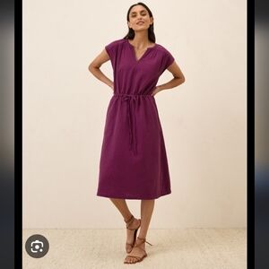 pact fall dresses Entro Red Plaid Puff Sleeve Midi Dress with Tie Waist & Pockets – Deja Nu Tx main image 0